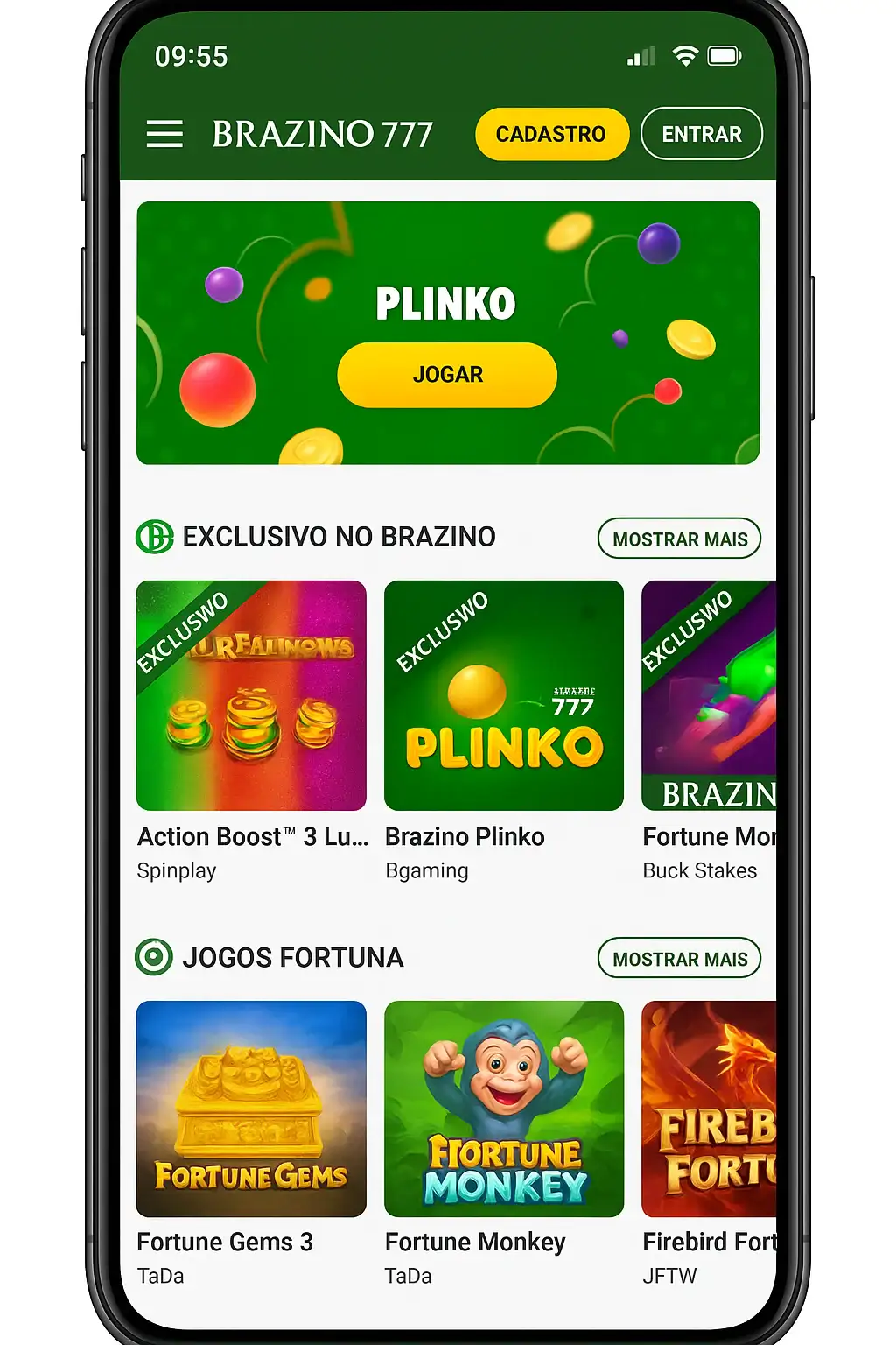 App Brazino777 — Exclusivo no Brazino, Jogos Fortuna